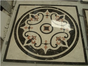 Luxury Marble Waterjet Medallions Square Floor