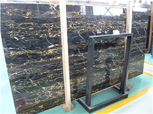 Nero Portoro Gold Marble Slabs & Tiles, Italy Black Marble