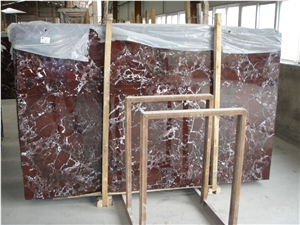 Rosso Lepanto Marble Slabs Italy Natural Red Stone