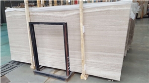 White Wooden China Natural Marble Slabs