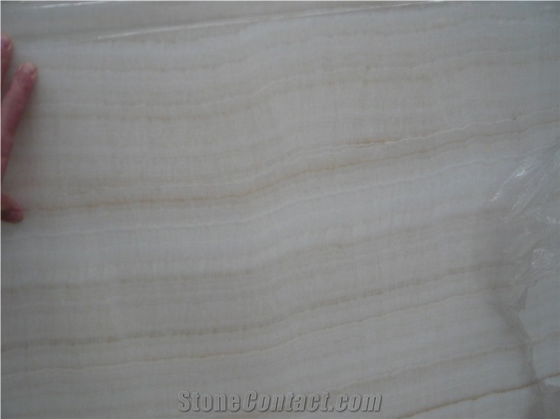 White Wooden Vein Onyx Slabs, China White Onyx