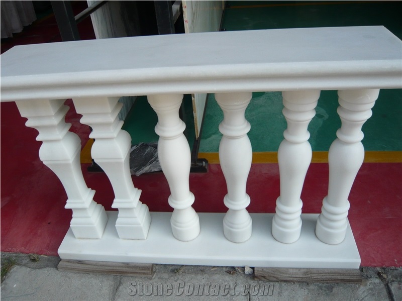 Whtie Marble Handrail, White Marble Balustrade & Railing