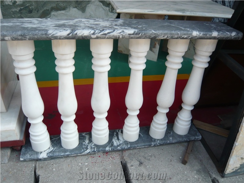 Whtie Marble Handrail, White Marble Balustrade & Railing