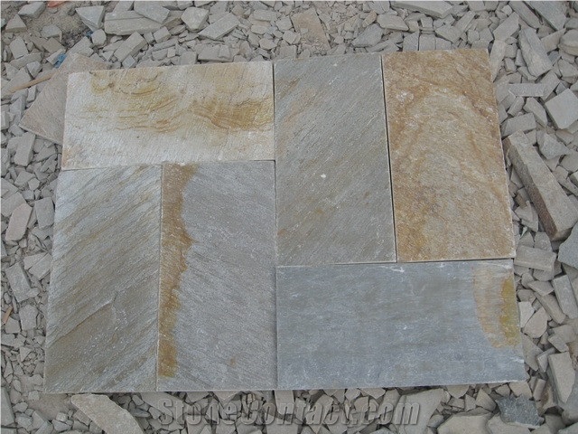 Yellow Slate Slabs & Tiles, Slate Wall/Floor Covering Tiles