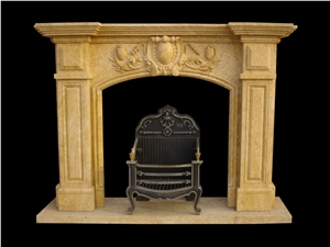 Saint Remy Beige Limestone Fireplace