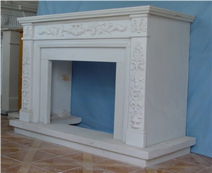 White Marble Fireplace Mantel Surround