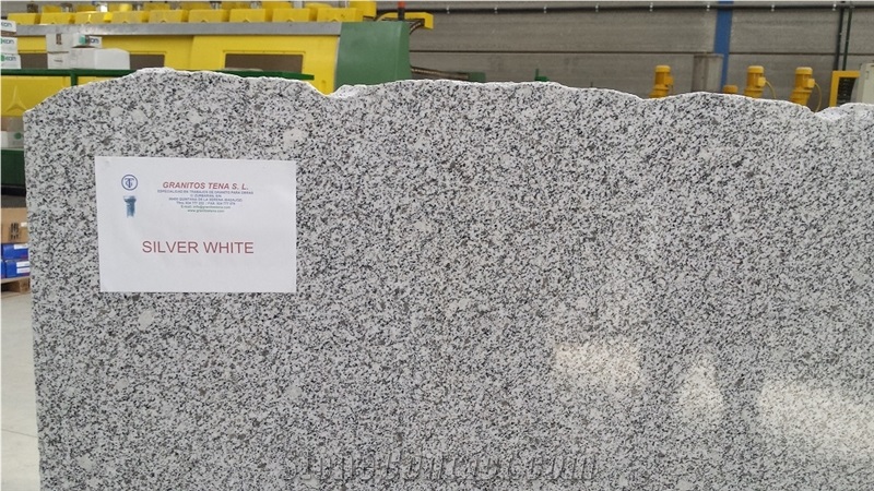 Silver White Granite Slabs Polished, White Granite Tiles & Slabs, Granito Blanco Vimieiro