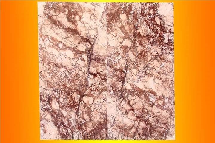 Shaheen Red and White Tiles & Slabs, Polished Marble Floor Tiles