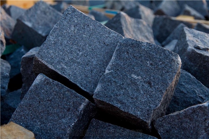 Preto Mourinha Granite Cobble Sets, Black Granite Cube Stone & Pavers Portugal