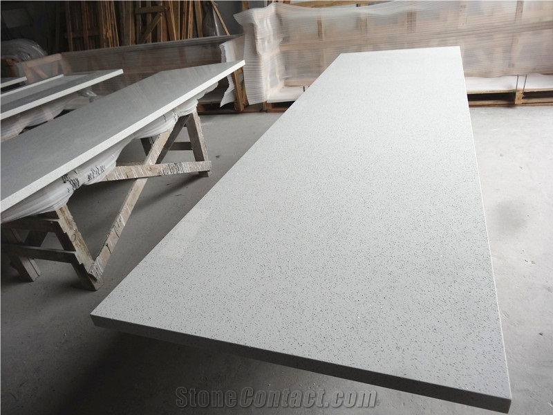 Crystal White Quartz Stone Tiles & Slabs, Solid Surfaces, Engineered Stone