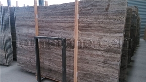 Iran Silver Grey/Gray Travertine Slabs & Tiles, Silver Travertine, for Wall Covering