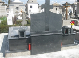 China Impala Black Granite Double Family Monument Design, Black Granite Monument & Tombstone