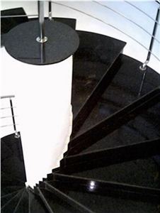 Jet Black Granite Staircase, Black Granite Stairs & Steps India