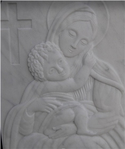 White Marble Relief Carving, Bucova Marble Relief Romania