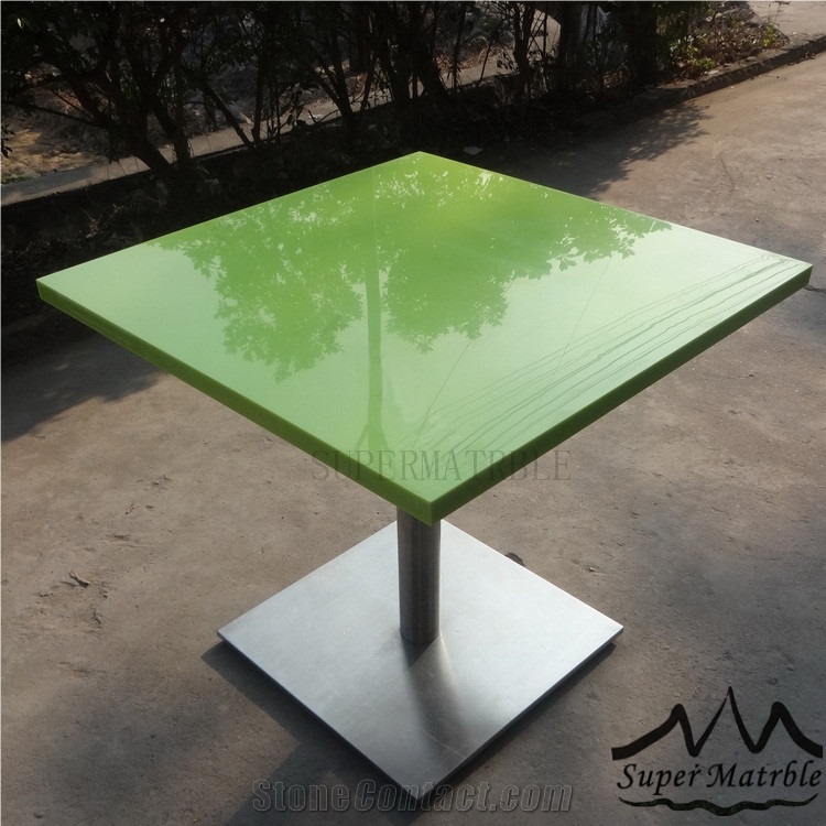 2016 New Product Pure Green Manmade Stone Quartz Stone Coffee Tables Furntiure
