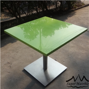 2016 New Product Pure Green Manmade Stone Quartz Stone Coffee Tables Furntiure