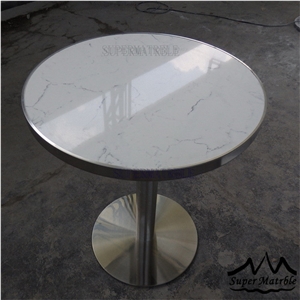 White Manmade Stone Quartz Stone Latest Designs Of Dining Tables