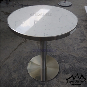 White Manmade Stone Quartz Stone Latest Designs Of Dining Tables