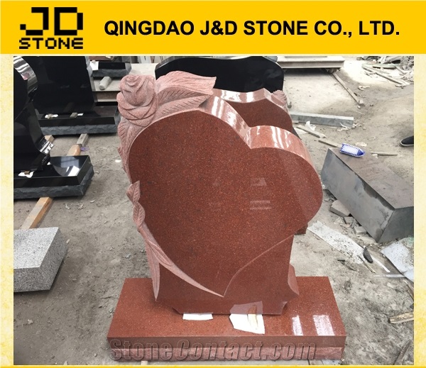 China Monument Supplier Qingdao J&D Stone Red Granite Monuments