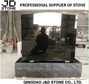 Shanxi Black Serp Top Headstone Monuments