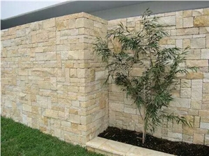 Beige Yellow Sandstone Culture Natural Cleft Surface Wall Cladding Competitive Prices