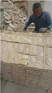Beige Yellow Sandstone Culture Natural Cleft Surface Wall Cladding Competitive Prices