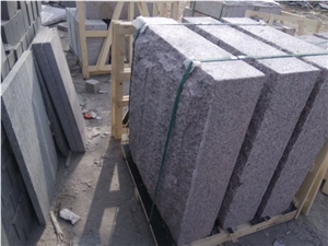 G341 Siliver Grey Granite Handmade Natural Surface Wall Stone Curbs Sitting Blocks