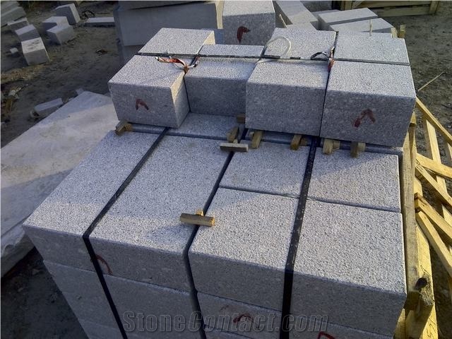 G341 Silver Grey Granite Flower Bed Sides Curbstone Sitting Blocks Competitive Prices