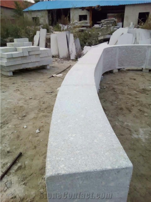 G375 Grey Granite Fine Picked Surface External Planter Pool Arc Sides Stone Curbstone Coping Stone