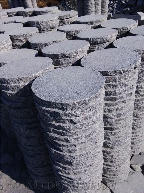 Granite Round Picked Garden Steps Paver Grey Black Yellow and Red Color Available