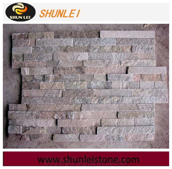 Culture Slate Indoor Stone Wall, Rusty Culture Stone