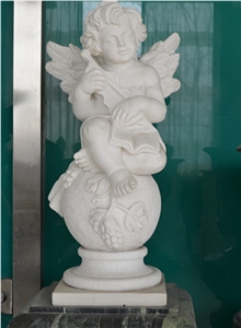 Male Angel Sculpture, White Marble Landscape Sculpture & Western Statues