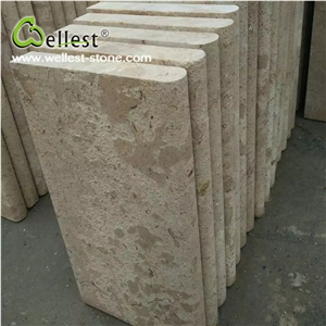 Best Price Coffee Brown Travertine Honed Surface Exterior Step Tread