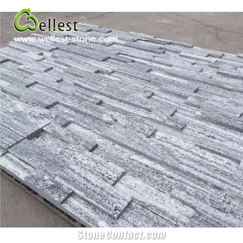 Cloudy Grey Granite Split Surface Ledge Culture Stacked Stone Pannel for Interior Exterior Feature Wall Vaneer Cladding Decor and Pool Waterfall