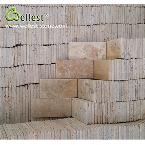 Wholesale High Quality Honed Finished Beige Travertine Bathroom Wall Tiles