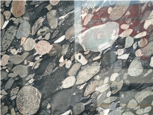 Brazil Black Mosaic Granite ,Polished Gangsaw Slab ,Good Material Black Marinace