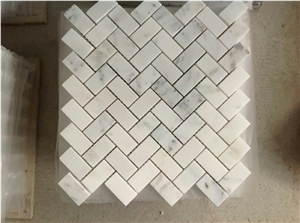 China White Marble Mosaic Decorated on the Wall , Baoxing White Marble