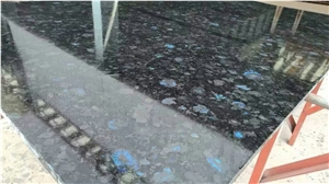 First Quality Of Ukraine Galactic Blue Granite Slab, Labratorite Blue Granite from Old Quarry