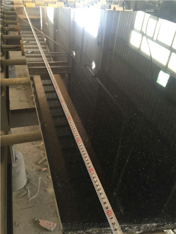 New Absolute Black Granite Gangsaw Slab for Covering Interior Wall