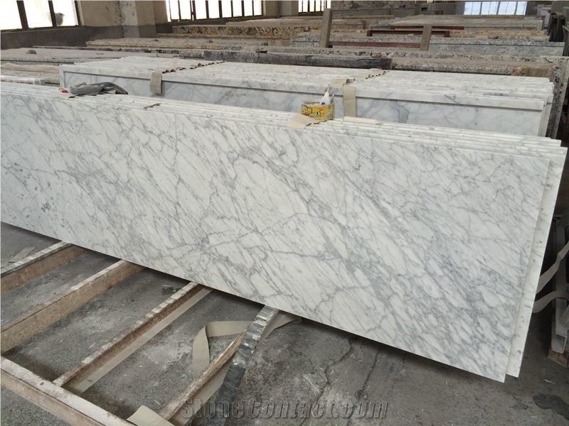 Bianco Carrara White Marble Polished Countertop Kitchen