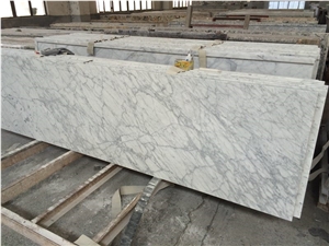 Bianco Carrara White Marble Polished Countertop, Kitchen Countertop with Beveled Edge, Italy Cheap White Marble Countertops