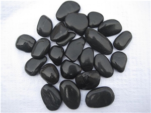 Highly Polished Decorative Natural Pebble Stone,Polished Black Color River Stone in Decoration