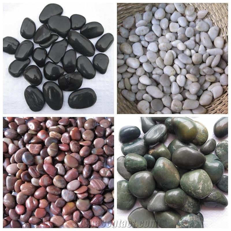 Highly Polished Multicolor Decorative Natural Pebble Stone,Polished Mixed Color River Stone in Decoration