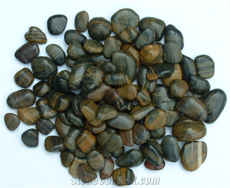Tigher Stripe Polished Pebble Stone , Flat Pebble & Gravel ,Loose River Stone, Polished Pebbles