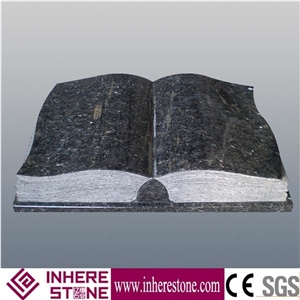 Book Open Style Marble Tombstone for Cemetery, Chinese Marble Monument & Tombstone, White Marble Gravestone Headstones