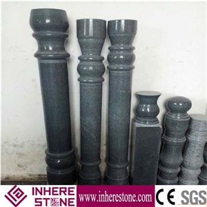 High Quality Absolute Black Gtanite Balustrade & Railings, China Black Handrail, Nature Stone Baluster
