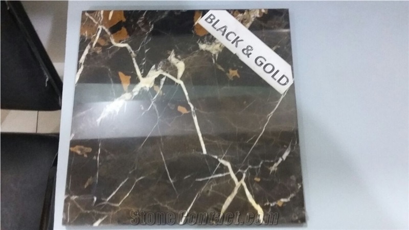Black Gold Marble Slabs & Tiles