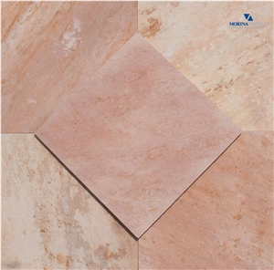 Pink Quartzite tiles, natural surface, sawn edges