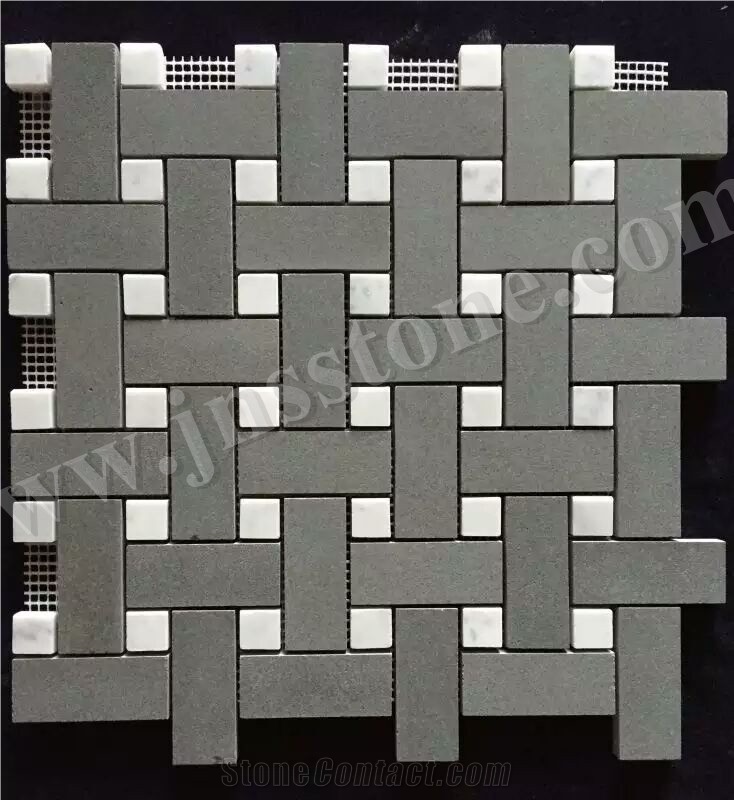 Honed/Hainan Grey Basalt Mosaic/Chinese Grey Basalt Mosaic/Mosaic/Natural Stone Mosaic