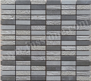 Mosaic/Natural Stone Mosaic/Honed/Hainan Grey Basalt Mosaic/Chinese Grey Basalt Mosaic